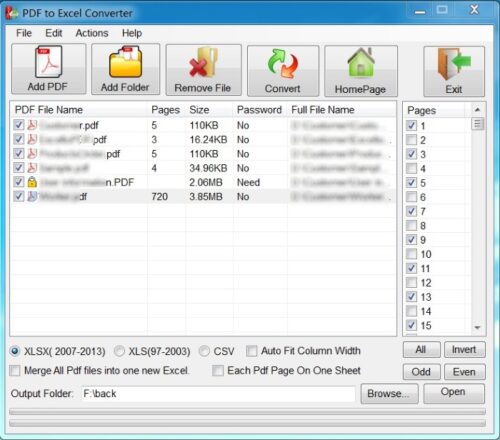 Free Batch PDF to Excel Converter software