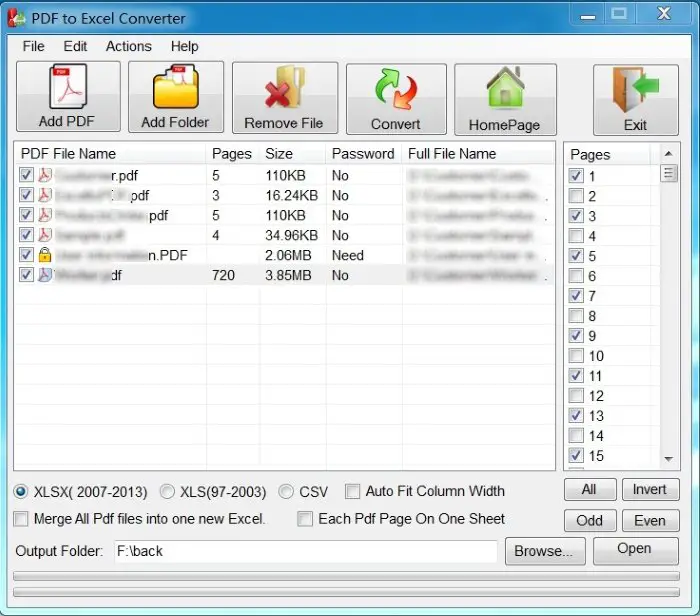 Batch PDF to Excel Converter