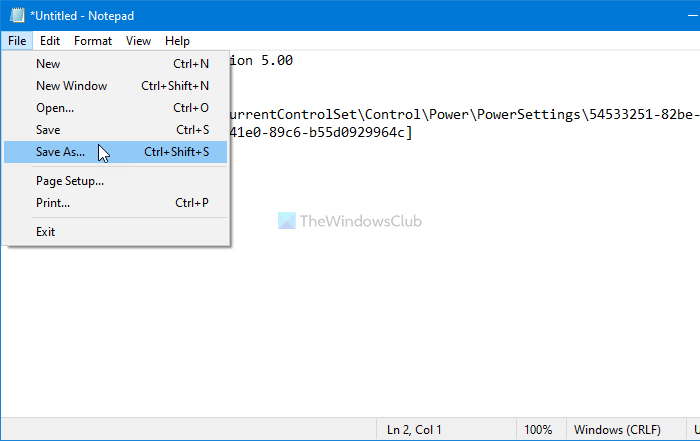 How to show or hide Minimum and Maximum processor state in Power Options