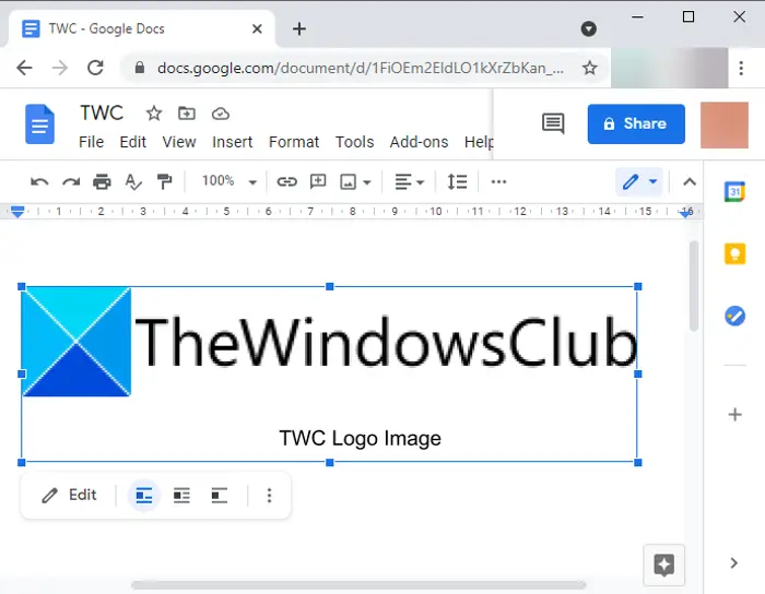 Add Caption to Images In Google Docs