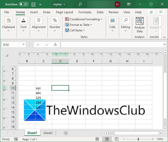 How to add watermark in Excel