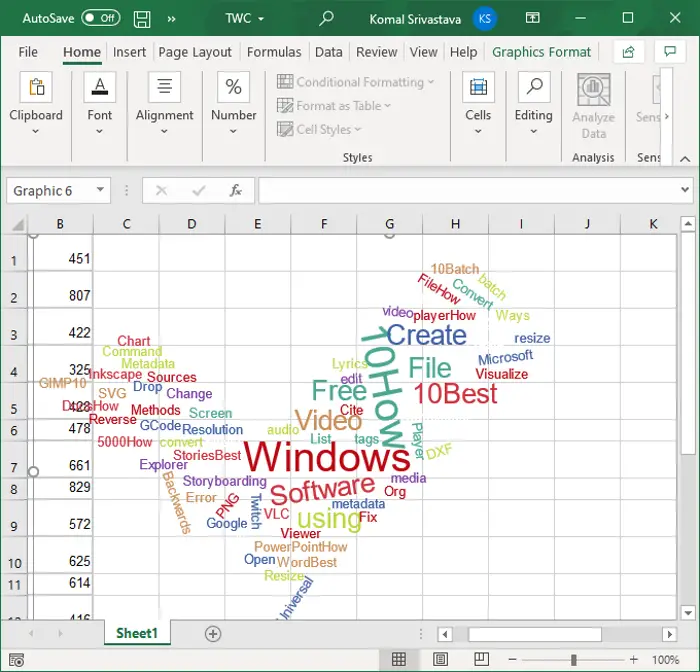 How to create a Word Cloud in Excel