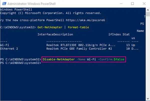 enable wifi cmd windows 10