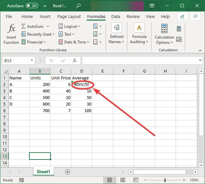 How to remove #DIV/0! error in Excel