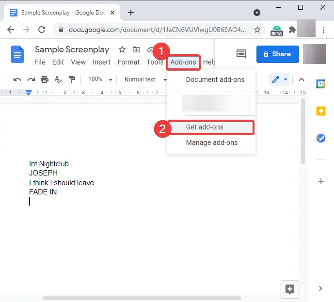 How to write a Screenplay in Google Docs