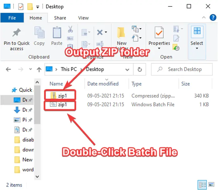 Zip a Folder using Batch File