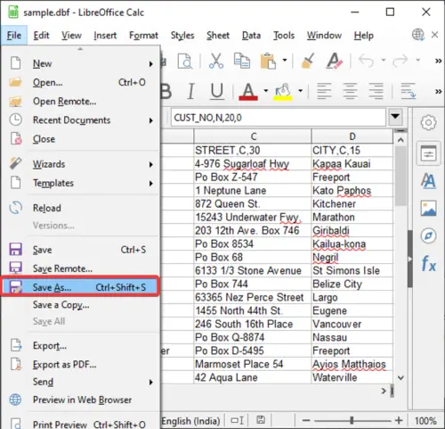 Convert DBF to Excel