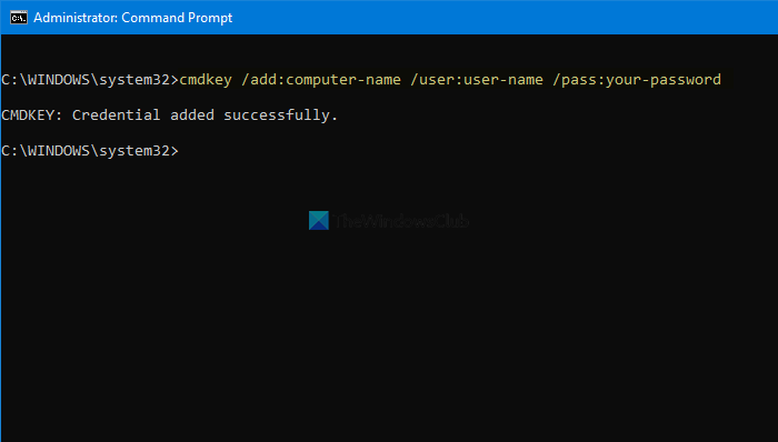 How to manage or delete credentials from Credential Manager using Command Prompt