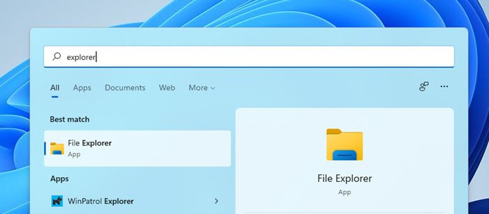 open explorer windows 11