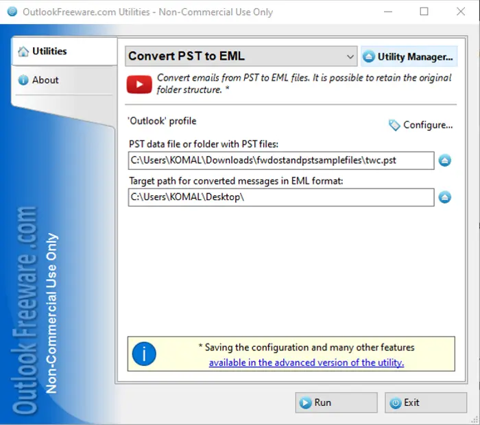 Convert PST to EML