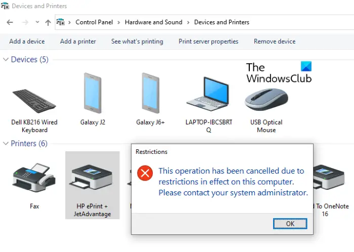 Prevent users from deleting Printers in Windows 10