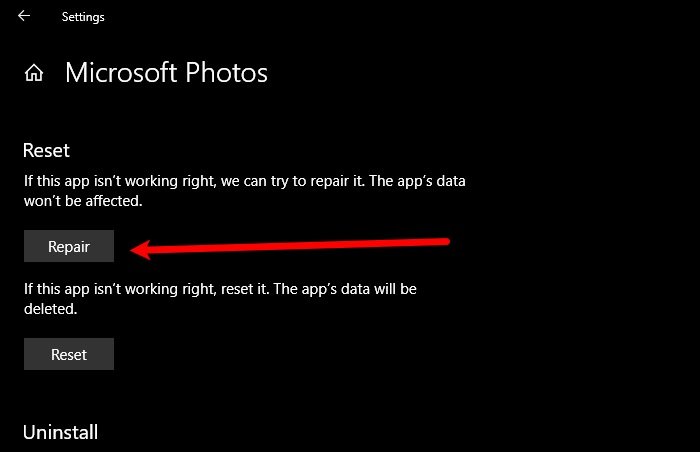 Fix Windows 10 Photos App Crashing
