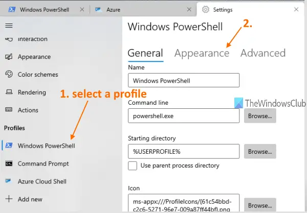 How to change cursor shape for a Windows Terminal profile