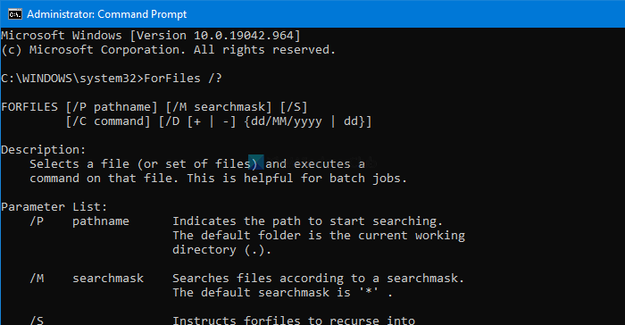 How to use ForFiles command on Shared Network folder