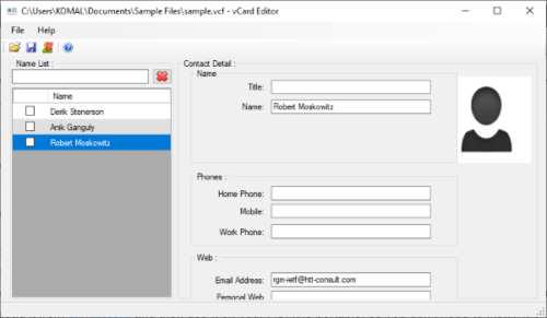 How to view VCF file in Windows 10 PC