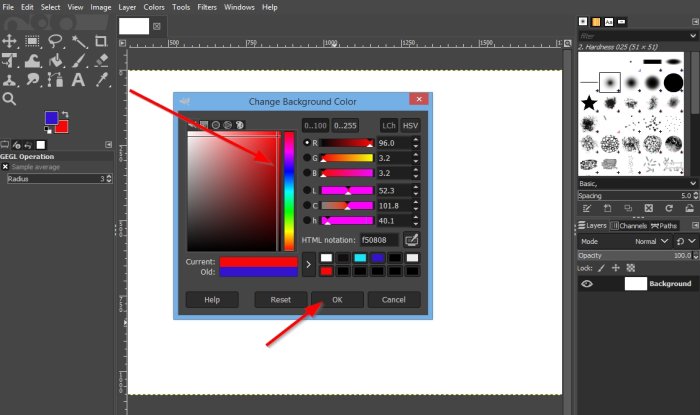 Change Background Color Dialog