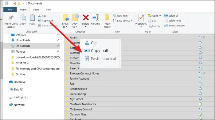 Copy Path Windows Explorer