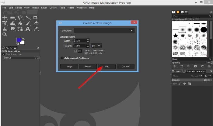 Add and Change Canvas background color in GIMP