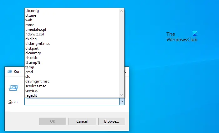 Delete Run dialog history in Windows 10