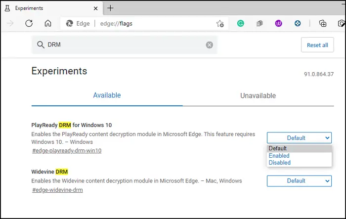 Enable PlayDRM on Edge