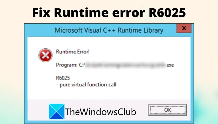 Fix Runtime error R6025 Pure Virtual Function Call