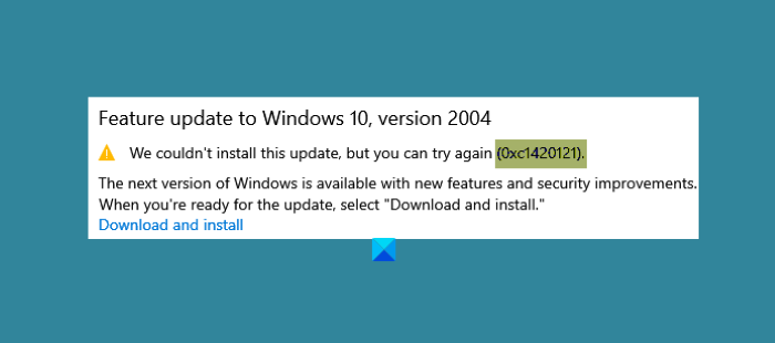Error 0xc1420121, Couldn't install Windows 10 Feature Update
