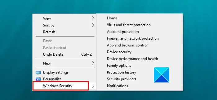 How to Add Windows Security Context Menu on Windows 10