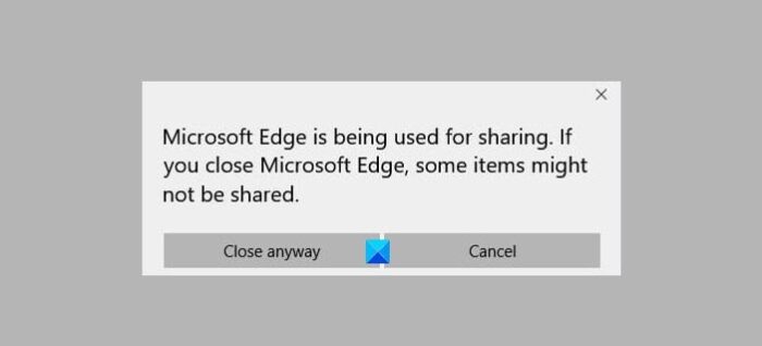 Microsoft Edge is being used for sharing