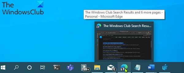 how to enable taskbar thumbnail preview on windows 10