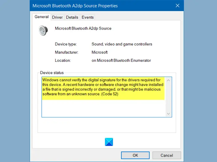 Windows cannot verify the digital signature Code 52