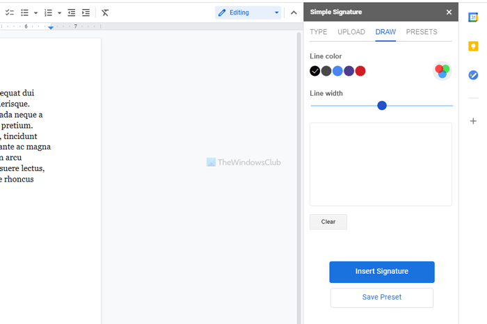 How to add handwritten signature in Google Docs using image