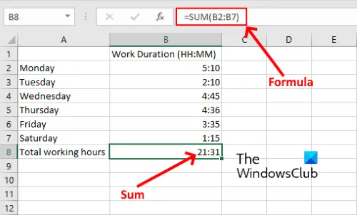 add time in excel