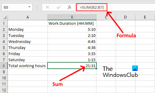 add time in excel