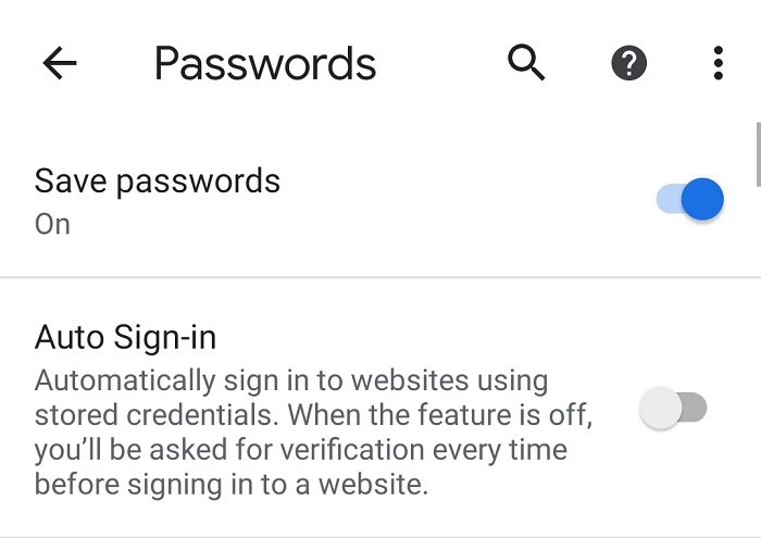 to disable auto sign-in feature in Google Chrome browser