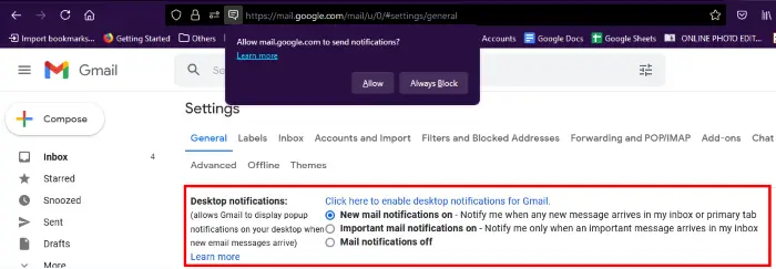 enable desktop notifications gmail 1