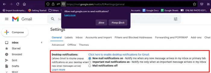 gmail desktop notifications not working gmail desktop notifications not working