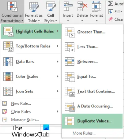 highlight duplicate cells in excel 1