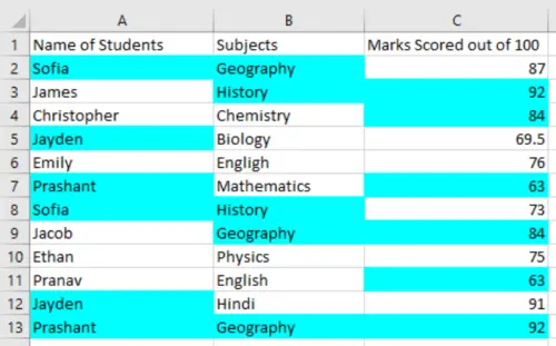 How to find and highlight Duplicate Cells in Excel