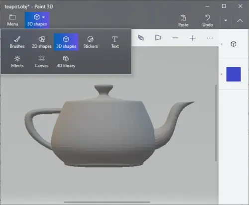 Convert OBJ to FBX using Paint 3D app