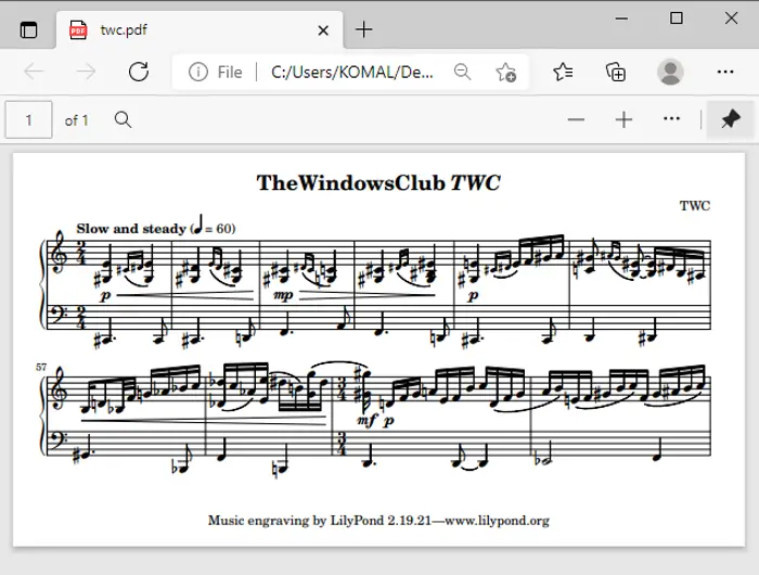 Convert Plain Text to Musical Notation PDF