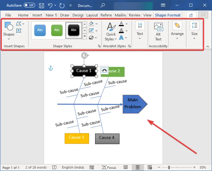 How to create a Fishbone Diagram in Word