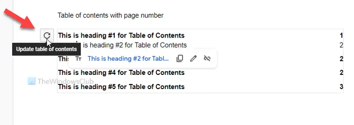 How to insert Table of Contents in Google Docs