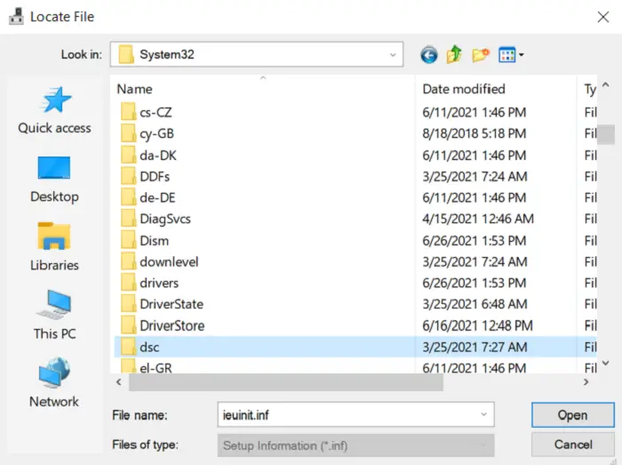 Update Chipset drivers using INF file in Device Manager