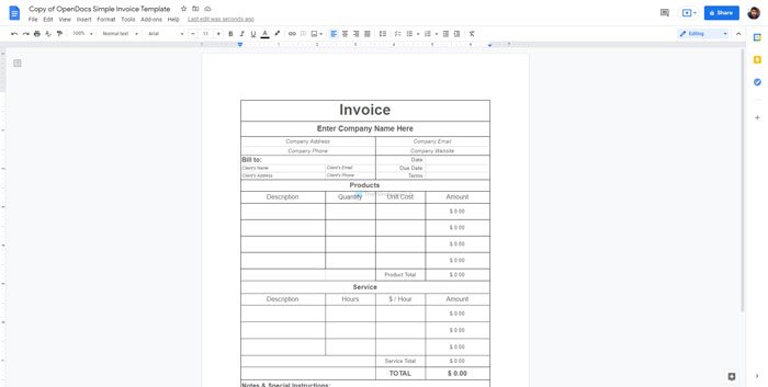 Best invoice templates for Google Docs for freelancers and small business