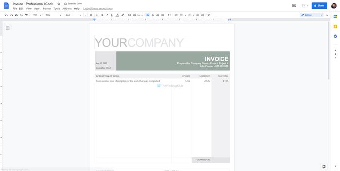 Best invoice templates for Google Docs for freelancers and small business