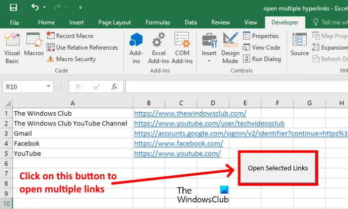 open multiple links from excel 4