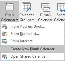 print blank calendar in Outlook