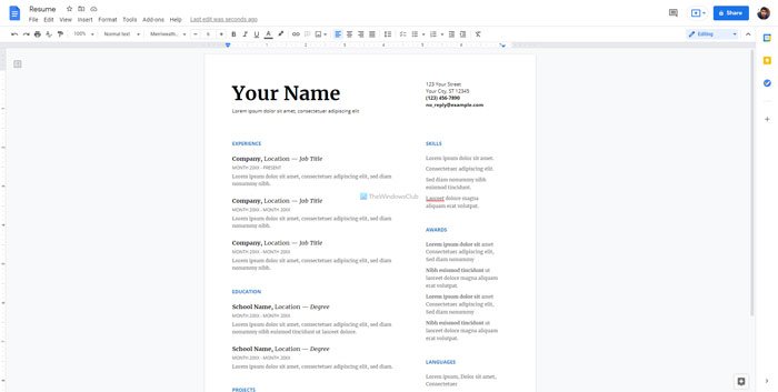 Best resume templates for Google Docs to create professional CV