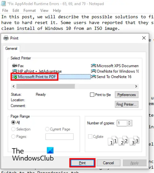 save notepad file as pdf