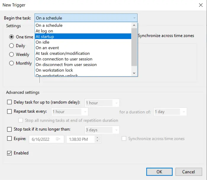 How to delay a Scheduled Task in Windows 10